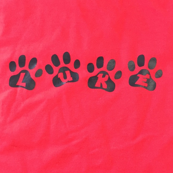 Red Romper with Luke Paw Prints - Picture 2 of 5